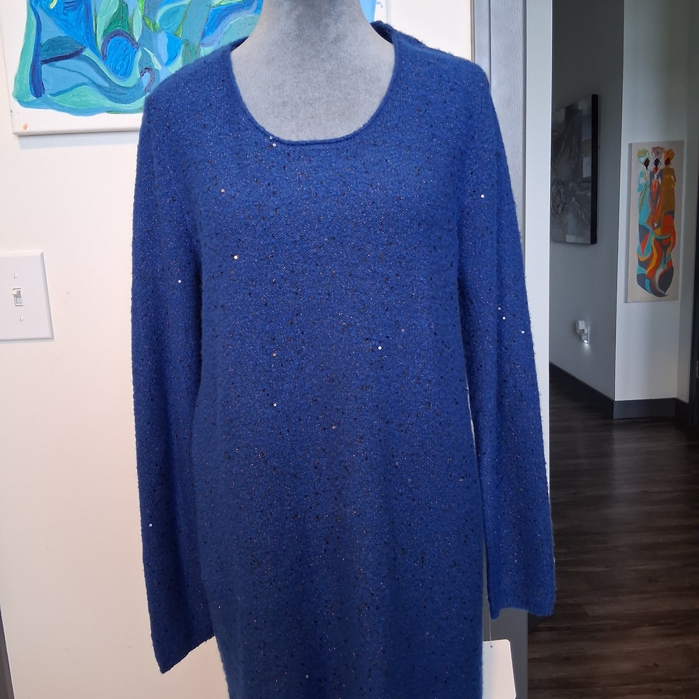 Apt. 9 Women's Deep Blue Textured Sweater